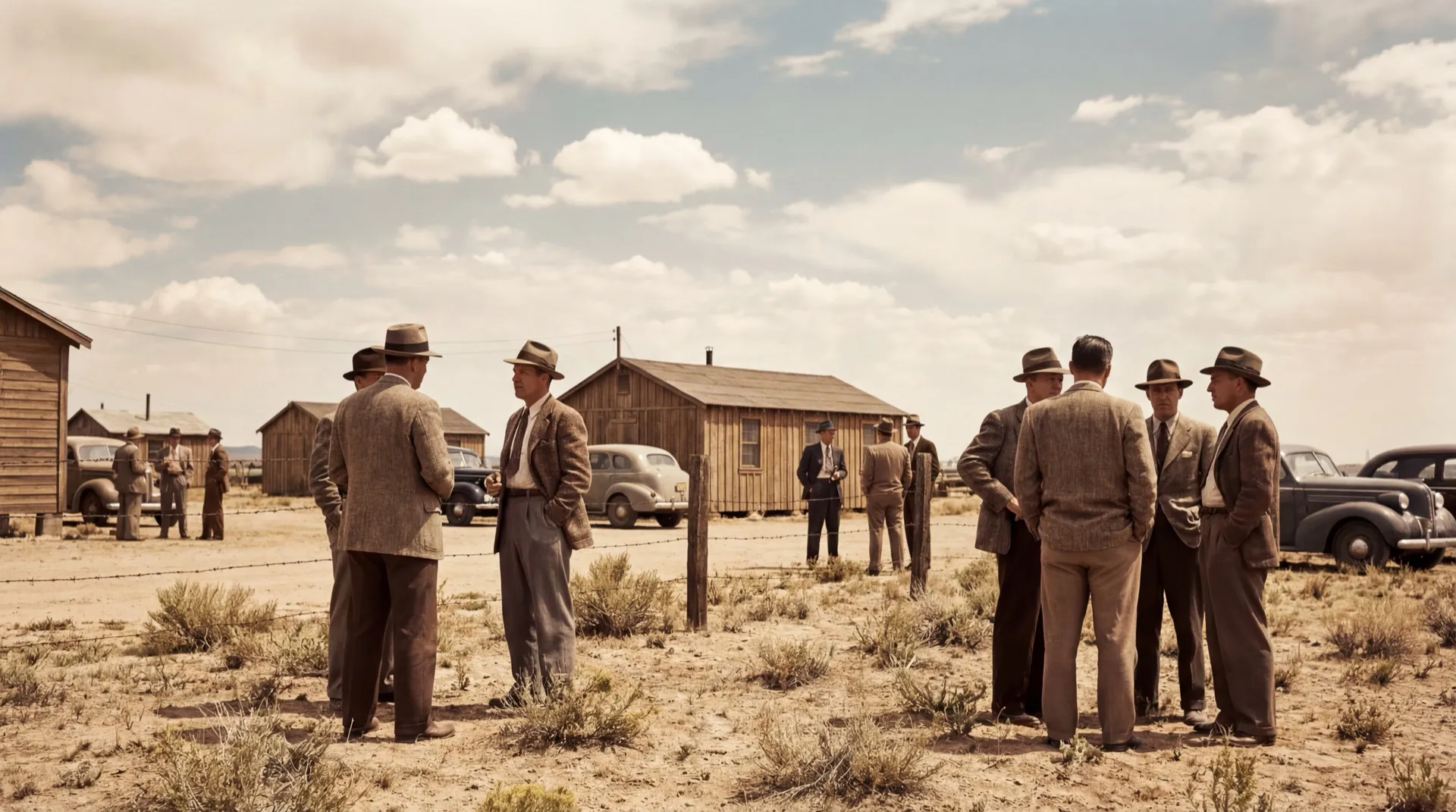 Scientists on the mesa at Site Y, Los Alamos — frame 4