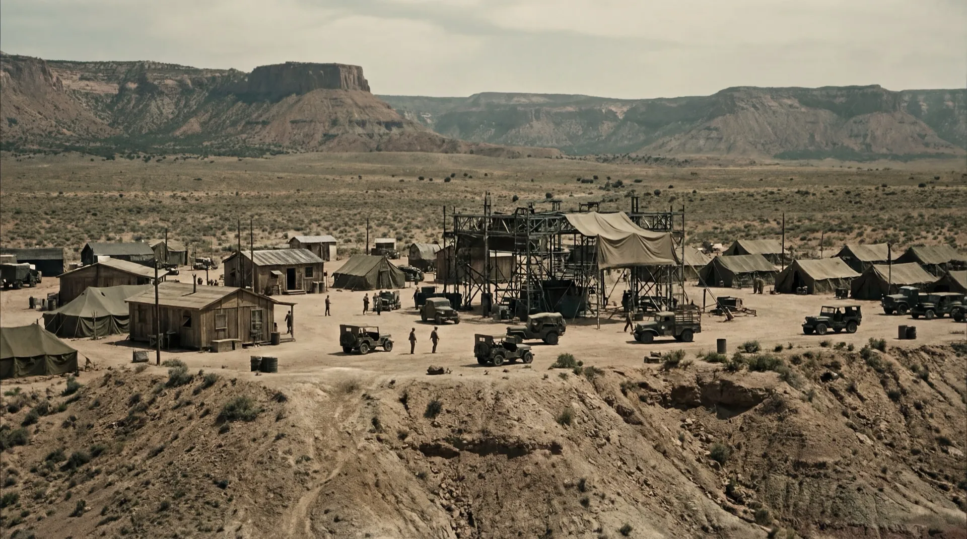 Scientists and personnel at Los Alamos mesa