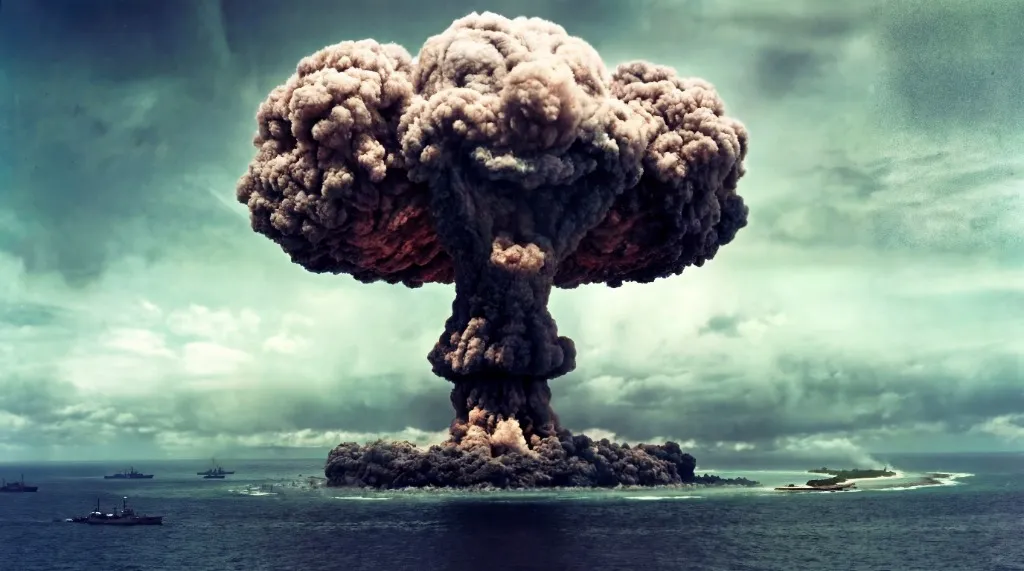 Battleship facing a catastrophic nuclear detonation