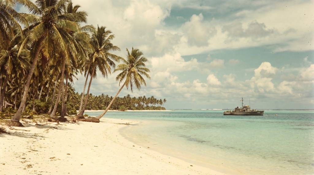 Pristine Caribbean beach before the tests
