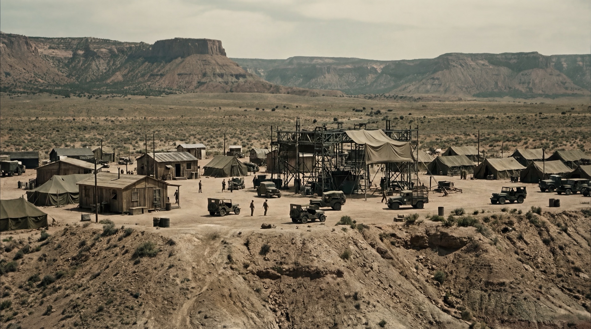 Scientists and personnel at Los Alamos mesa